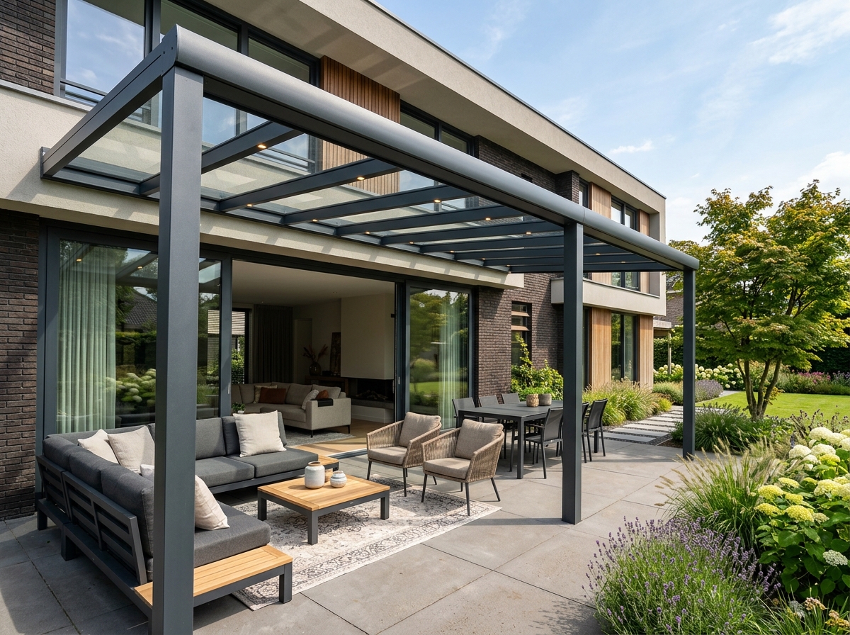 Aluminium Terrassendach mit VSG Glas
